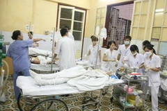 Bệnh nhân cấp cứu tại Bệnh viện Việt Tiệp, Hải Phòng. (Ảnh: Minh Thu/Vietnam+)