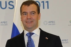 Tổng thống kiêm Tổng Tư lệnh các lực lượng vũ trang Liên bang Nga, Dmitry Medvedev. (Ảnh: AFP/TTXVN)