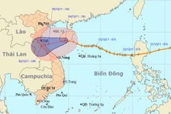 Hướng đi của cơn bão. (Ảnh: nchmf)