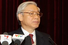 Tổng bí thư Nguyễn Phú Trọng phát biểu khai mạc Hội nghị. (Ảnh: Trí Dũng/TTXVN)