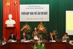 Bà Trương Thị Mai, Chủ nhiệm Ủy ban về các vấn đề xã hội của Quốc hội khóa XIII phát biểu. (Ảnh: Doãn Tấn/TTXVN)