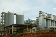 Hệ thống bể chứa quặng. (Ảnh: Ngọc Hà/TTXVN)