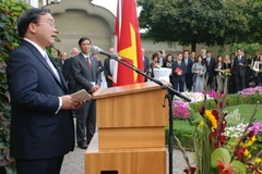 Phó Thủ tướng Hoàng Trung Hải phát biểu tại lễ kỷ niệm. (Ảnh: Lê Thanh/Vietnam+)