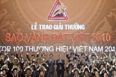 Lễ trao giải Sao Vàng đất Việt năm 2010. (Ảnh: Thế Anh/TTXVN)