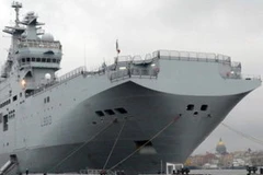 Tàu tấn công đổ bộ lớp Mistral. (Nguồn: AFP)