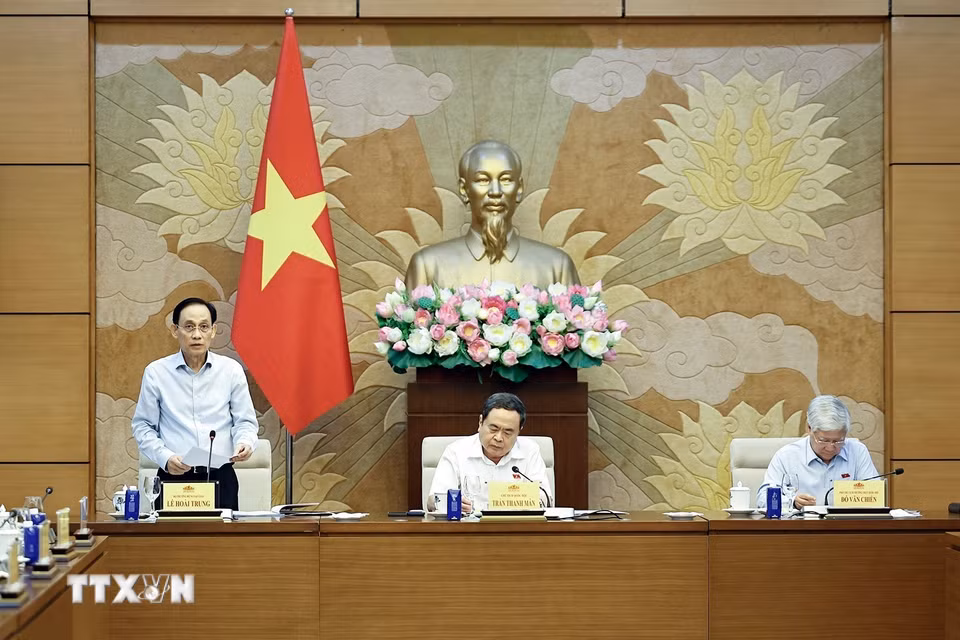 Bộ trưởng Bộ Ngoại giao Lê Hoài Trung phát biểu. (Ảnh: Doãn Tấn/TTXVN) ​