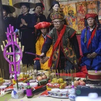 Tái hiện lễ cấp sắc của dân tộc Nùng tỉnh Bắc Kạn. (Ảnh minh họa: TTXVN)