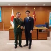 Thượng tướng Hoàng Xuân Chiến, Thứ trưởng Bộ Quốc phòng đã đến chào xã giao Bộ trưởng Quốc phòng Nhật Bản Koizumi Shinjiro. (Ảnh: BQP)