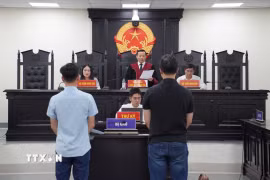 Quang cảnh phiên tòa. (Ảnh: Khánh Duy/TTXVN phát)