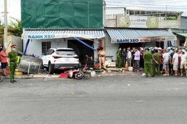 Hiện trường vụ tai nạn. (Ảnh: Nguyễn Thanh/TTXVN)