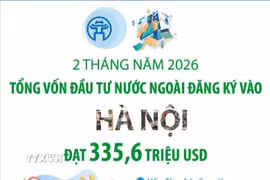 Vốn đầu tư nước ngoài đăng ký vào Hà Nội hai tháng đầu năm đạt 335,6 triệu USD 