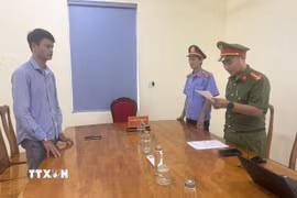 Cơ quan Cảnh sát điều tra, Công an tỉnh Quảng Trị khởi tố vụ án, khởi tố bị can và ra lệnh bắt tạm giam đối với một đối tượng Nguyễn Sơn Tùng để điều tra về hành vi sản xuất, buôn bán hàng giả. (Ảnh: TTXVN phát)