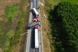 Tai nạn giao thông trên cao tốc Cam Lộ - La Sơn. (Nguồn: Báo Chính Phủ)