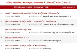 Công bố bảng xếp hạng VNR500 kỳ công bố Năm 2025.