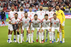 Đội hình xuất phát của đội tuyển Jordan. (Ảnh: AFP/TTXVN) 