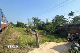 Hiện trường vụ tai nạn. (Ảnh: TTXVN phát)