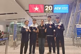 Đoàn VĐV Việt Nam lên đường sang Bahrain tối 26/08 để tham dự giải MMA trẻ châu Á (Ảnh: VMMAF)