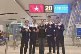 Đoàn VĐV Việt Nam lên đường sang Bahrain tối 26/08 để tham dự giải MMA trẻ châu Á (Ảnh: VMMAF)