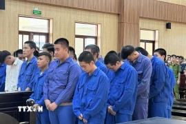 Các bị cáo tại phiên tòa. (Ảnh: TTXVN phát)