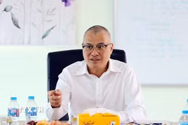 Ông Phạm Đại Dương, Bí thư Tỉnh ủy, Trưởng đoàn đại biểu Quốc hội tỉnh Phú Thọ, chỉ đạo tại cuộc kiểm tra. (Ảnh: Nguyễn Văn Cảnh/TTXVN)