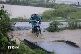 Mưa lớn. (Ảnh: Trọng Đạt/TTXVN)