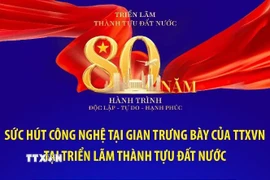Sức hút công nghệ tại gian trưng bày của TTXVN tại Triển lãm thành tựu đất nước 