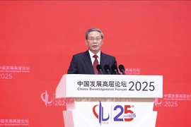 Thủ tướng Trung Quốc Lý Cường phát biểu tại Diễn đàn Phát triển Trung Quốc 2025 ở Bắc Kinh ngày 23/3/2025. (Ảnh: TTXVN phát)