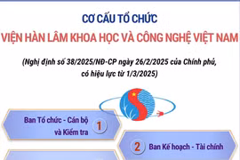 Cơ cấu tổ chức của Viện Hàn lâm Khoa học và Công nghệ Việt Nam 