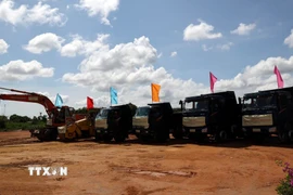 Tập đoàn Trường Hải khởi công dự án 8.000 tỷ đồng tại Núi Thành. (Ảnh: Trần Tĩnh/TTXVN)