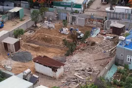 Nhờ sự vận động của chính quyền phường Phước Thắng, một công trình xây dựng trái phép đã ngừng và trả lại hiện trạng ban đầu. (Ảnh: Hoàng Nhị/TTXVN)