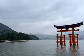 Cổng Torii của đền Itsukushima có chiều cao khoảng 16m, với hai cột chính lớn đứng dừng sững giữa biển. Đây là một trong những cánh cổng Torii nổi tiếng nhất Nhật Bản, tượng trưng cho ranh giới giữa thế giới phàm tục và thần linh. Khi thủy triều lên, cánh cổng dường như lơ lửng trên mặt nước, khi thủy triều rút, du khách có thể đi bộ tới chân cổng để ngắm nhìn từng nét chạm khắc tinh tế. (Nguồn: Vietnam+)