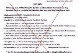 Thư mời giả mạo cơ quan thuế. (Nguồn: Cục thuế TP.HCM cung cấp)
