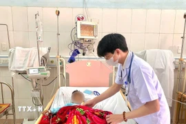 Hiện sức khỏe các bệnh nhi đã dần ổn định, tri giác cải thiện, các cơn co giật được kiểm soát. (Ảnh: TTXVN phát)