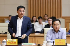 Bộ trưởng Bộ Tài chính Nguyễn Văn Thắng phát biểu. (Ảnh: Dương Giang/TTXVN)