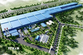 Phối cảnh dự án ray đường sắt và thép đặc biệt Hòa Phát Dung Quất 10.000 tỷ đồng xã Vạn Tường, tỉnh Quảng Ngãi. (Ảnh: TTXVN phát)