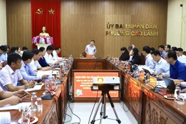 Toàn cảnh buổi kiểm tra công tác bầu cử tại phường Cao Lãnh và phường Mỹ Trà. (Ảnh: Hồng Nhung/TTXVN)