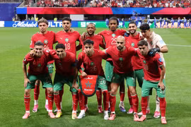 Đội hình của đội tuyển Maroc. (Ảnh: AFP/TTXVN)