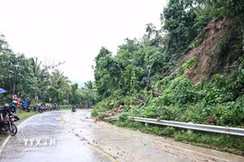 Hiện trường vụ lở đất ở tỉnh Sarangani, Philippines. (Ảnh: THX/TTXVN phát)