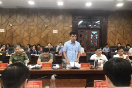 Đại biểu phát biểu ý kiến tại hội nghị Hải Phòng và Hải Dương họp bàn về các chỉ tiêu hợp nhất. (Ảnh: Tiến Vĩnh/TTXVN)