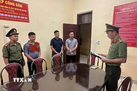 Đối tượng Vũ Văn Thìn tại Cơ quan An ninh điều tra Công an tỉnh Tuyên Quang. (Ảnh: TTXVN phát)