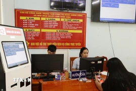 Trung tâm phục vụ hành chính công xã Nha Bích, mô hình “lấy người dân làm trung tâm” được triển khai bài bản, đồng bộ. (Ảnh: K GỬIH/TTXVN)