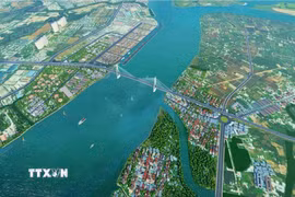 Phối cảnh cầu Cát Lái bắc qua sông Đồng Nai nối thành phố Đồng Nai và Thành phố Hồ Chí Minh. (Ảnh: TTXVN phát)