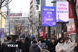 Một con phố ở trung tâm Seoul. (Ảnh: Khánh Vân/TTXVN)