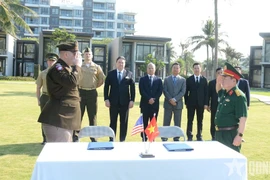 Lễ ký kết biên bản trao trả hài cốt quân nhân Hoa Kỳ lần thứ 169. (Nguồn: Quân đội Nhân dân)