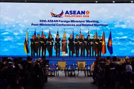 Bộ trưởng Ngoại giao các nước ASEAN dự lễ khai mạc AMM-59, ngày 21/7. (Ảnh: TTXVN phát)