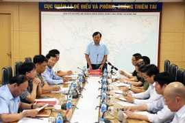 Thứ trưởng Bộ Nông nghiệp và Môi trường Nguyễn Hoàng Hiệp phát biểu chỉ đạo công tác ứng phó với bão số 1. (Ảnh: Vũ Sinh/TTXVN)