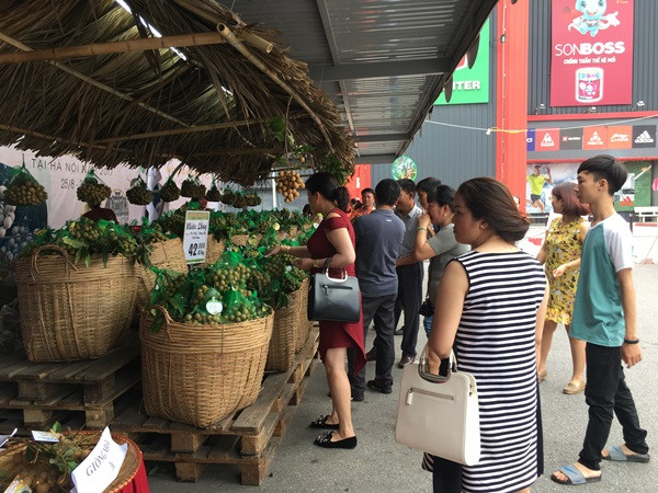 Tuần lễ nhãn lồng Hưng Yên tại Hà Nội kéo dài từ ngày 25/8 đến hết ngày 31/8 tại Big C Thăng Long. (Ảnh: Thanh Tâm/Vietnam+)