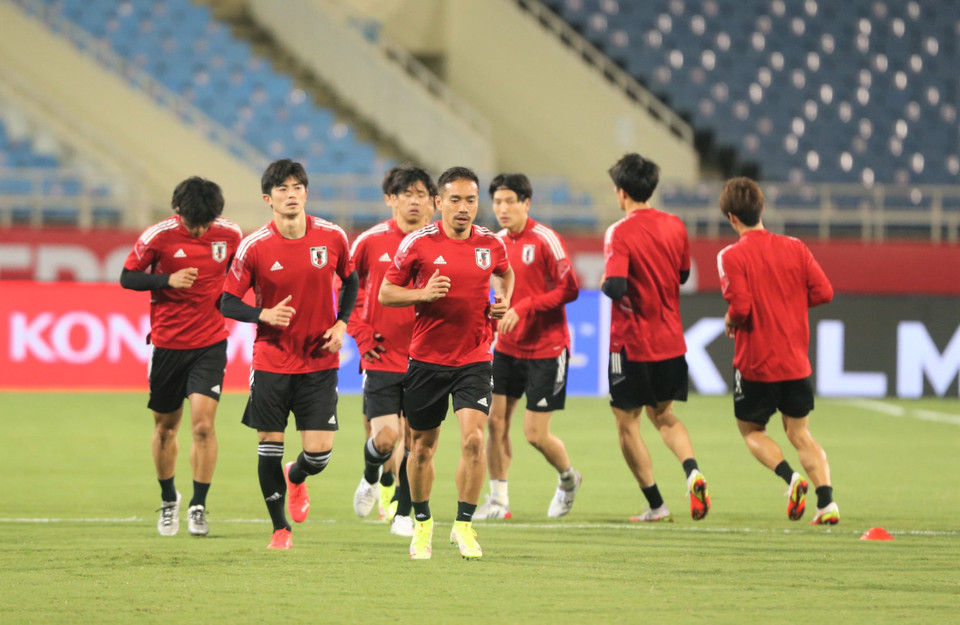 Tối nay (10/11), đội tuyển Nhật Bản có buổi tập chính thức, làm quen sân thi đấu Mỹ Đình trước khi chạm trán Việt Nam ở vòng loại thứ ba World Cup 2022 khu vực châu Á. (Ảnh: PV/Vietnam+)