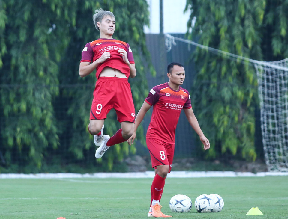 Văn Toàn cho thấy thể trạng sung mãn từ đầu ngày tuyển Việt Nam hội quân cho tới hiện tại. (Ảnh: Nguyên An)