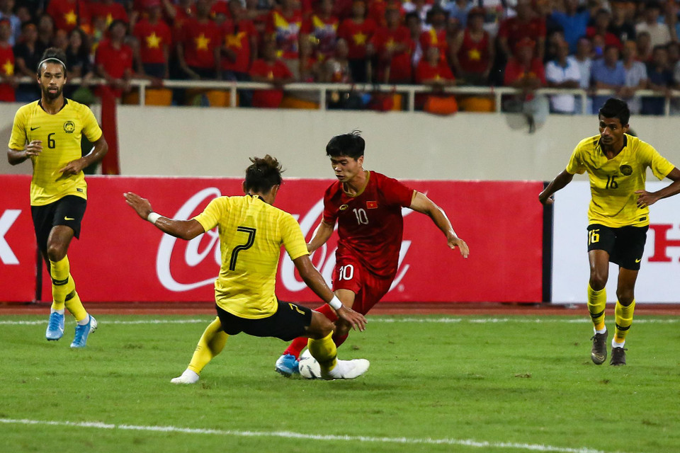 Dẫu vậy, màn trình diễn đã qua của tiền đạo này không đến nỗi tệ khi chỉ mới trở về từ châu Âu và không được thường xuyên thi đấu. (Ảnh: Nguyên An/Vietnam+)